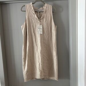 Tommy Bahama Natural Linen Ruffle Dress